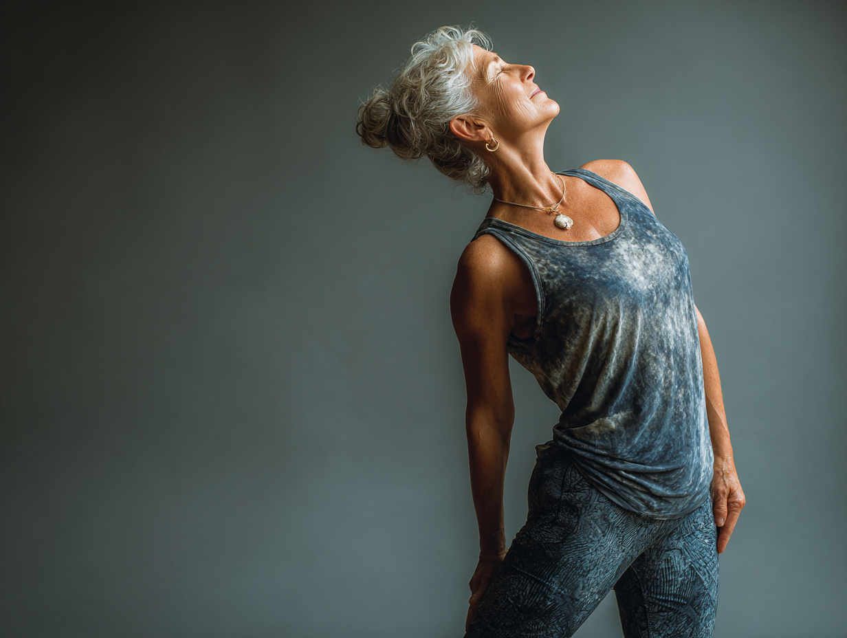 Інструктор демонструє правильну техніку виконання асани учням старшого віку